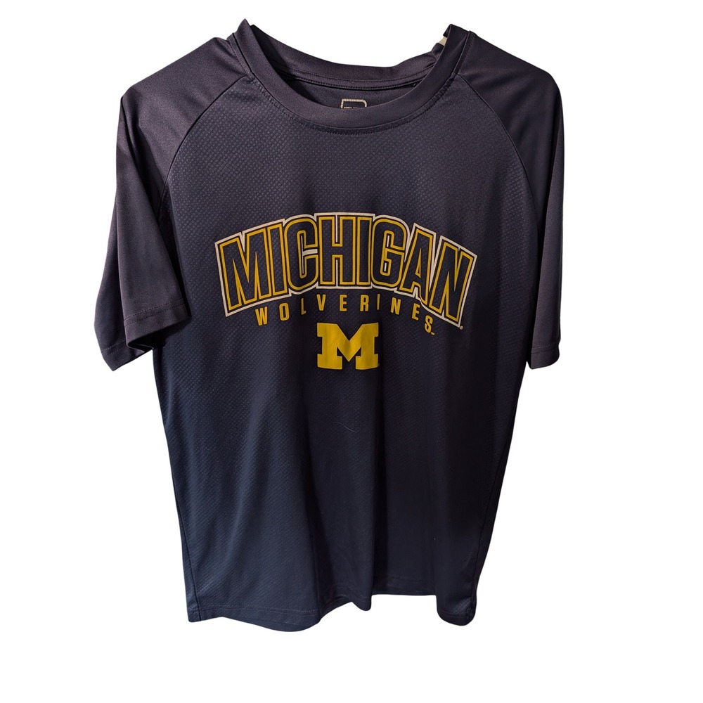 Mens Michigan Wolverines‎ ProEdge Navy Blue Performance Graphic T-Shirt Size M